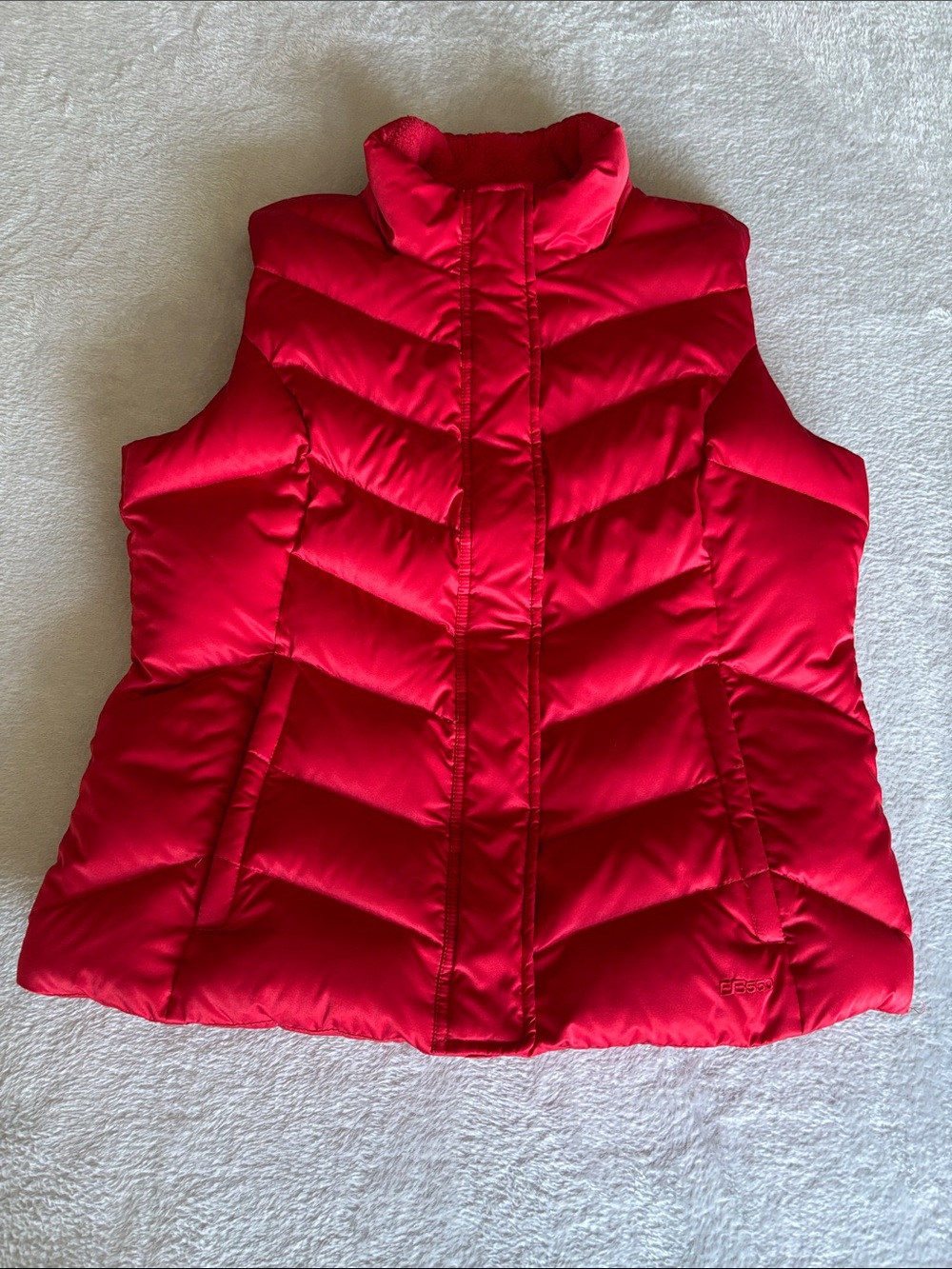 Eddie Bauer Premium Goose Down Red Quilted Vest Women’s Large EUC